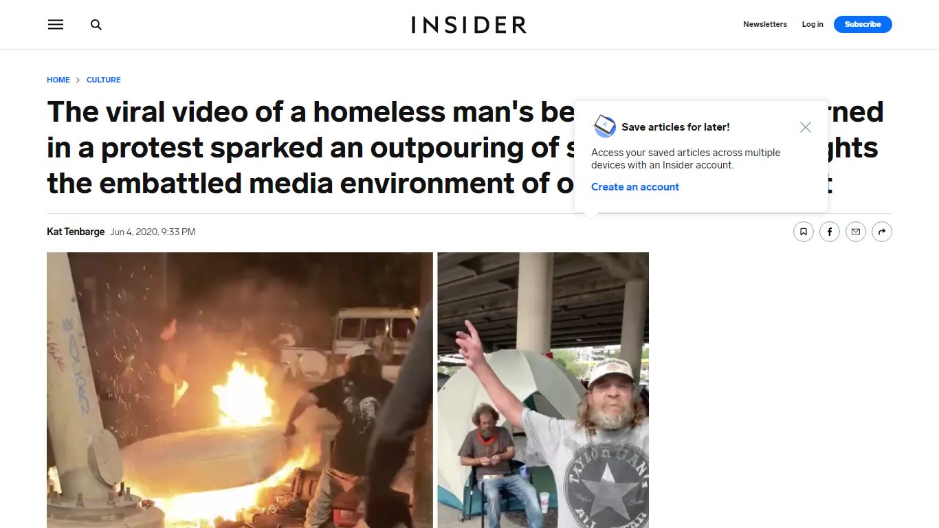 Homeless Man Whose Belongings Burned Given New Bed After ... - Insider